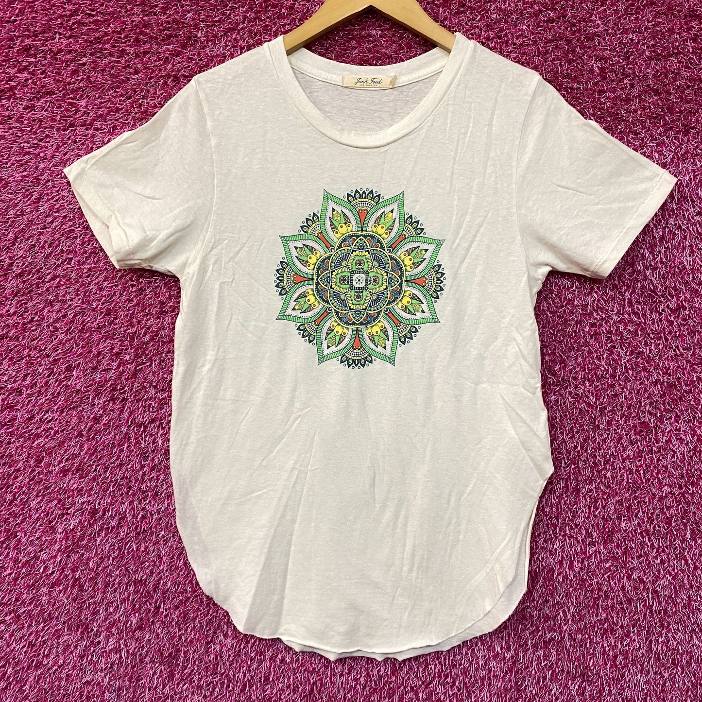 Floral Bee Mandala Psychedelisch Frauen T-Shirt Small