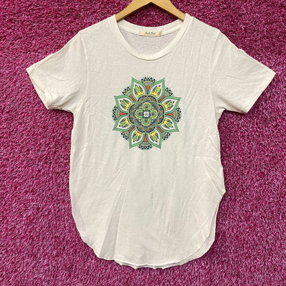 Floral Bee Mandala Psychedelisch Frauen T-Shirt Small