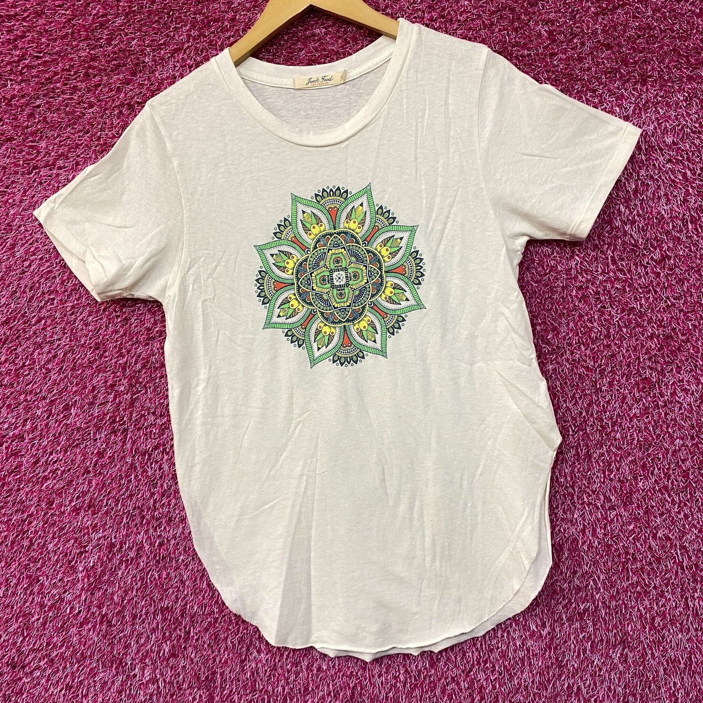 Floral Bee Mandala Psychedelisch Frauen T-Shirt Small