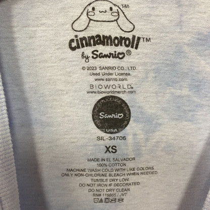 Sanrio Cinnamoroll Strawberry Kawaii Blue Graphic Print Shimmer T-Shirt Extra Small