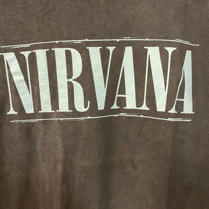 Nirvana Nevermind Smiley Logo Grunge T-Shirt Large
