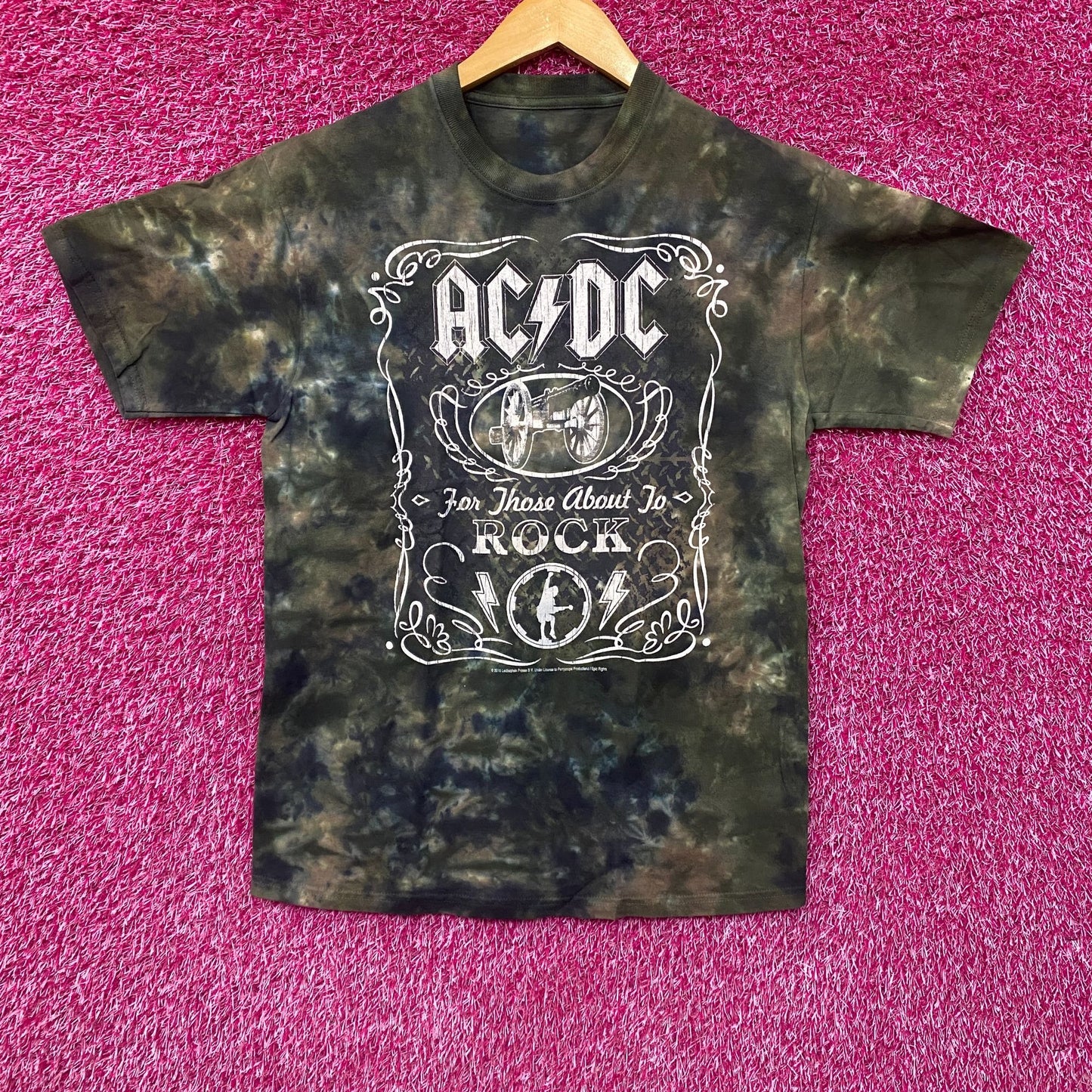 AC/DC 1981 Album For Those About To Rock We Salute Your T-Shirt Tie Dye Large