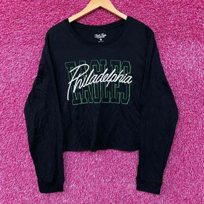 Junk Food Clothing Philadelphia Eagles Timeout Long Sleeve Crop Tee XL