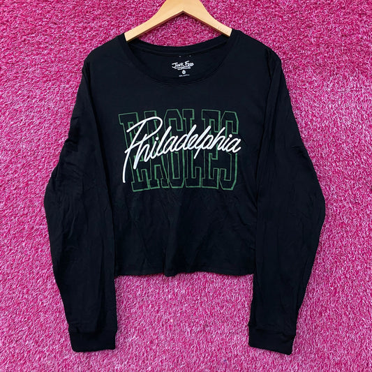 Junk Food Clothing Philadelphia Eagles Timeout Long Sleeve Crop Tee XL