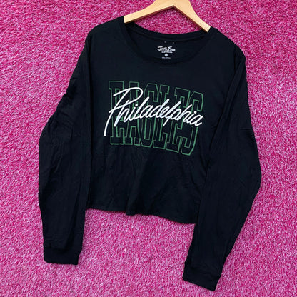 Junk Food Clothing Philadelphia Eagles Timeout Long Sleeve Crop Tee XL