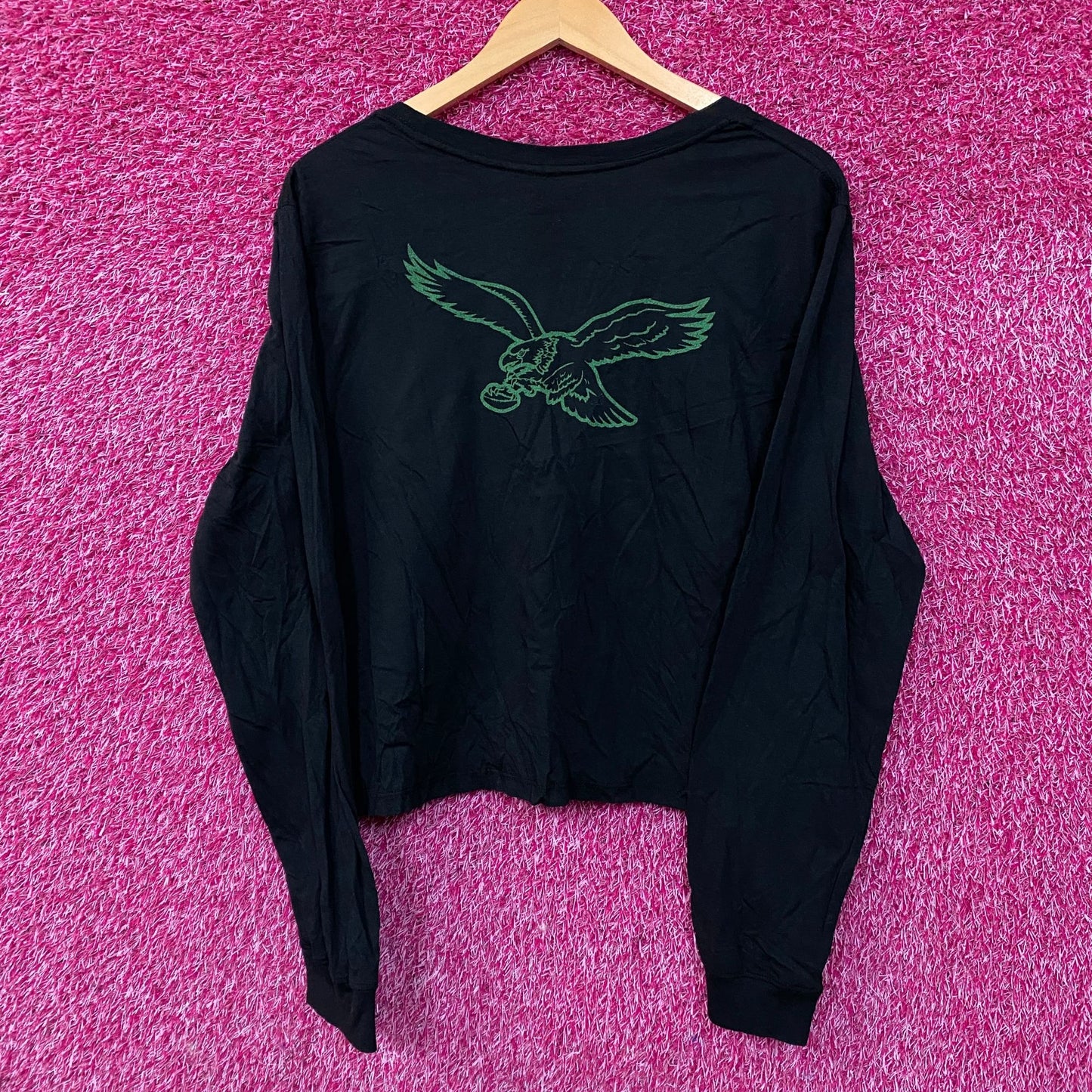 Junk Food Clothing Philadelphia Eagles Timeout Long Sleeve Crop Tee XL