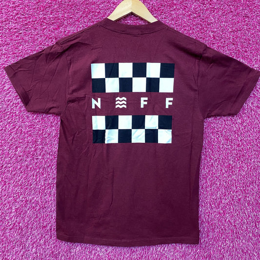 Neff Burgandy Streetwear Logo Tshirt size small