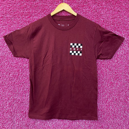 Neff Burgandy Streetwear Logo Tshirt size small
