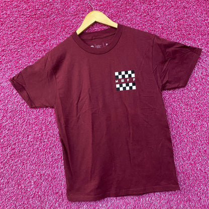 Neff Burgandy Streetwear Logo Tshirt size small