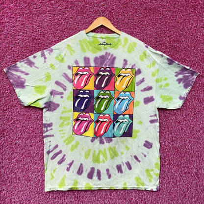 The Rolling Stones Hot Lips Pop Art Rock Tie Dye XL