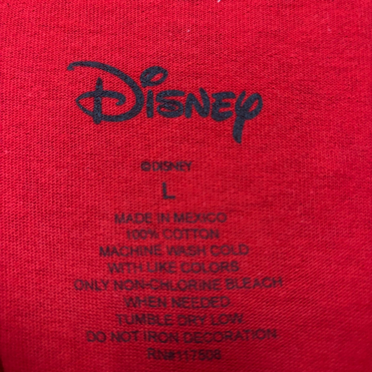 Disney Mickey Mouse Checkered Red Long Sleeve T-Shirt Large