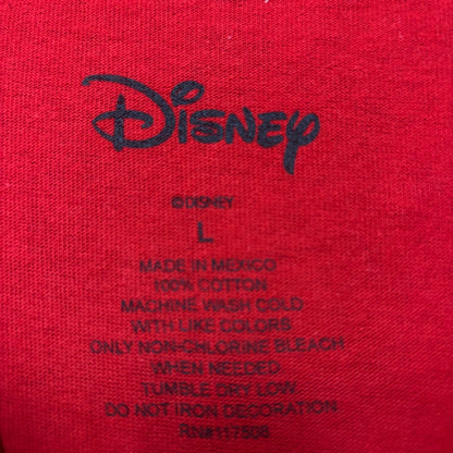 Disney Mickey Mouse Checkered Red Long Sleeve T-Shirt Large