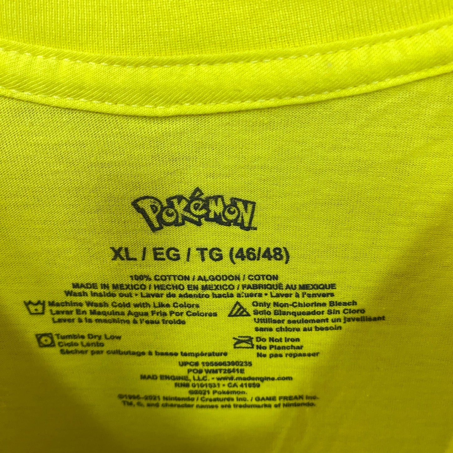 Pokemon Pikachu Face T-Shirt XL