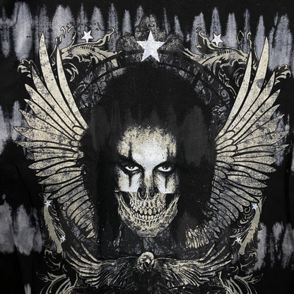 The Crow Winged Skull Face Tie-Dye T-Shirt Medium