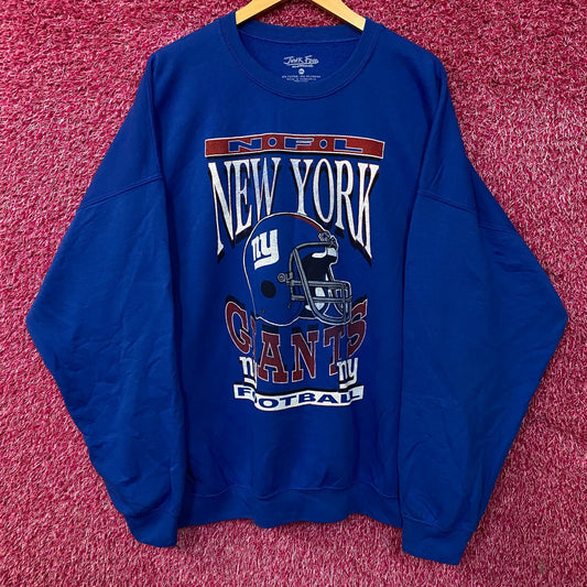 Junk Food Clothing New York Giants Helmet Logo Flea Market Crew Sweatshirt 2XL