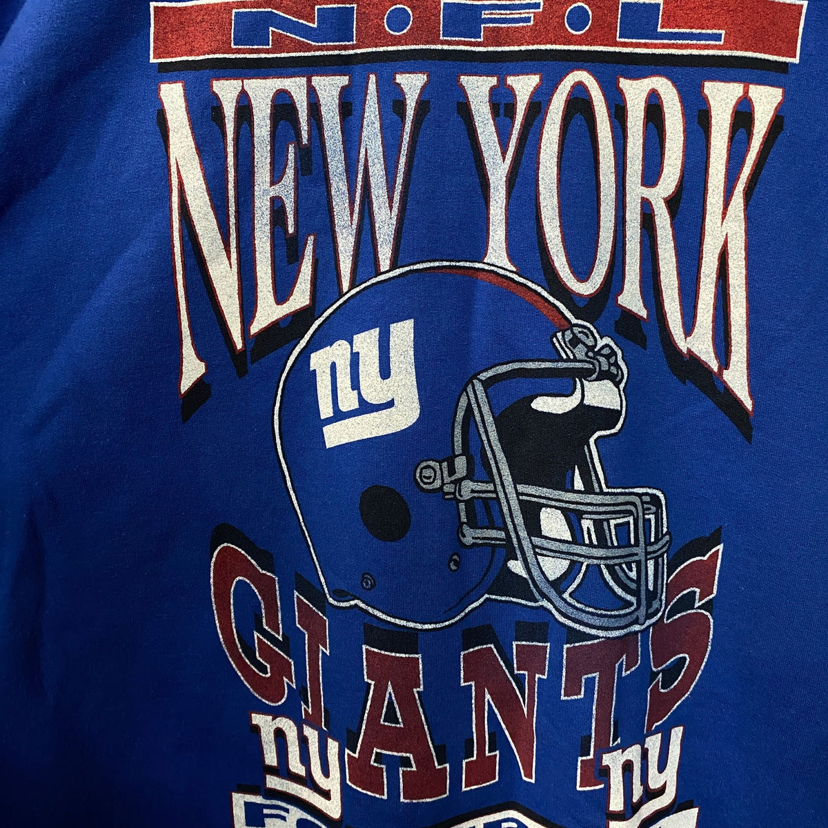 Junk Food Clothing New York Giants Helmet Logo Flea Market Crew Sweatshirt 2XL