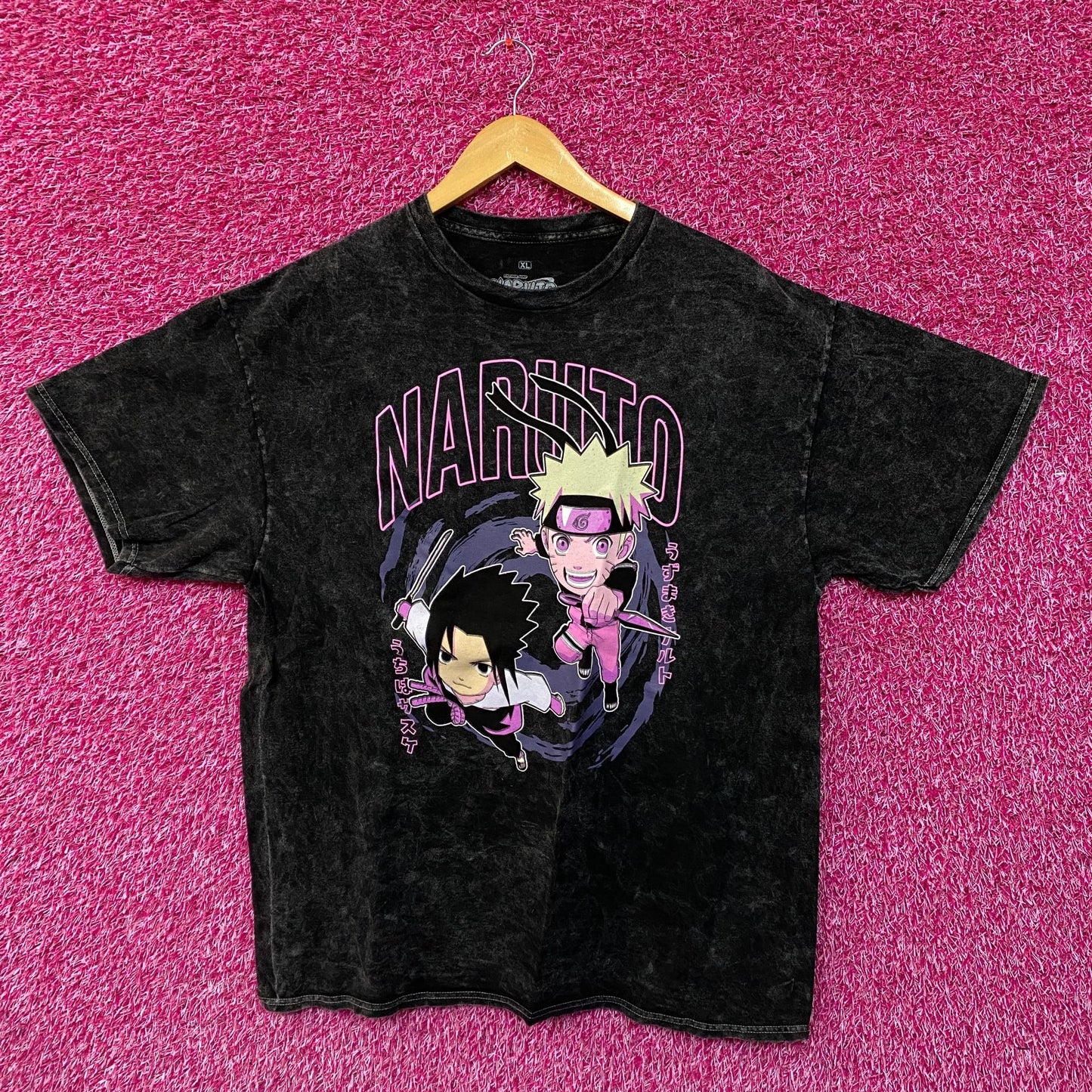 Naruto Chibi Style Mineral Wash Anime Tshirt size Extra Large