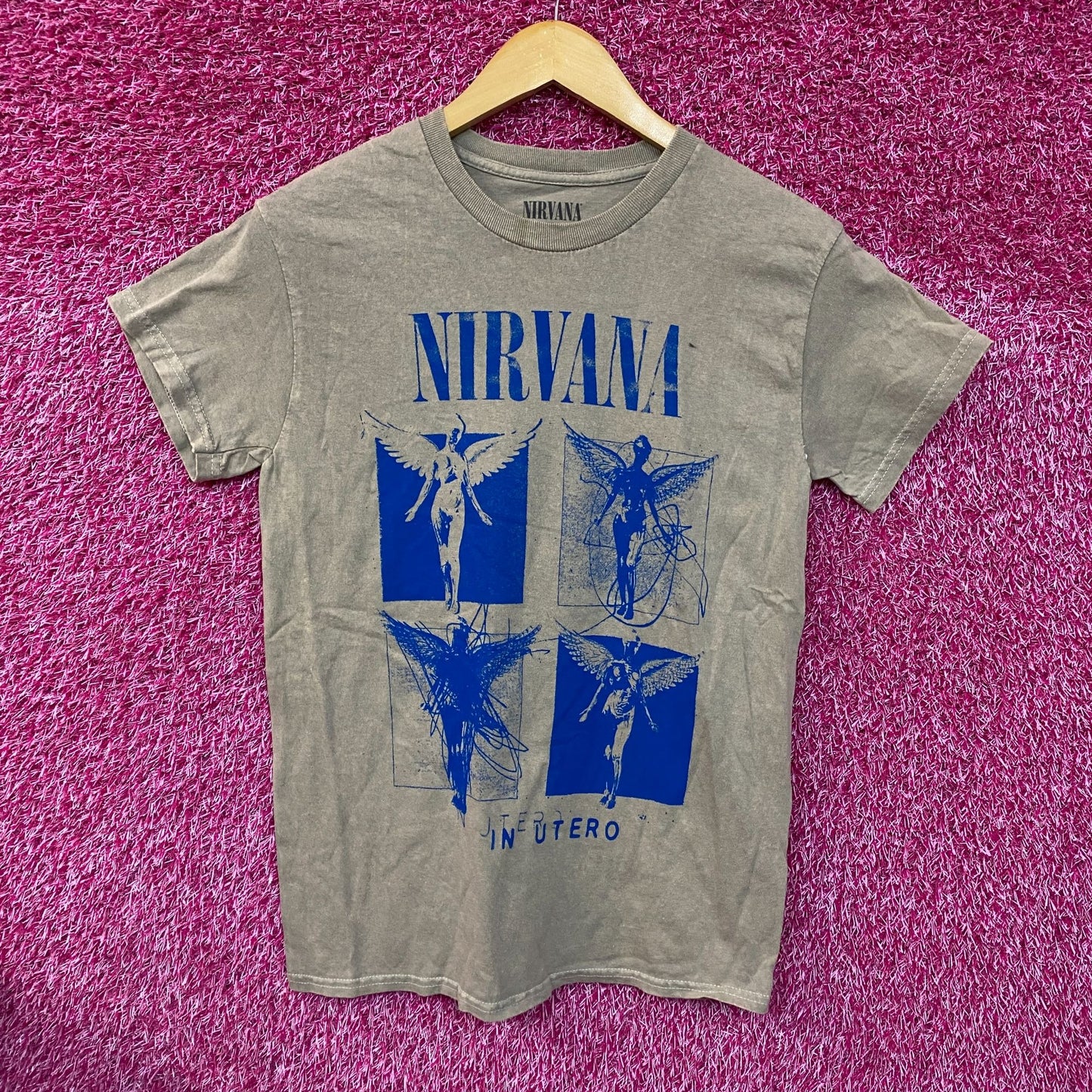 Nirvana In Utero Album Cover Pop Art Angel Grunge Band Tee S