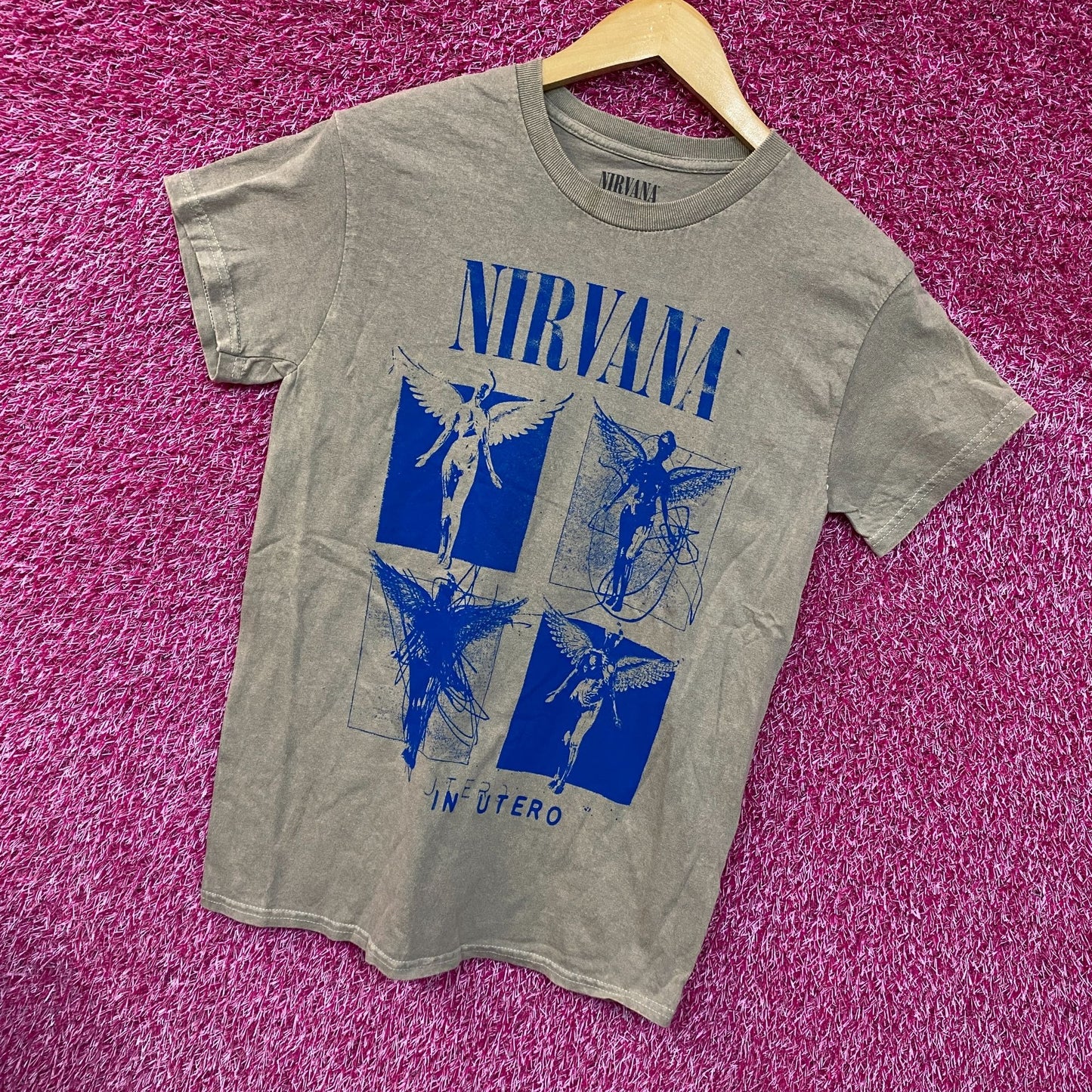 Nirvana In Utero Album Cover Pop Art Angel Grunge Band Tee S