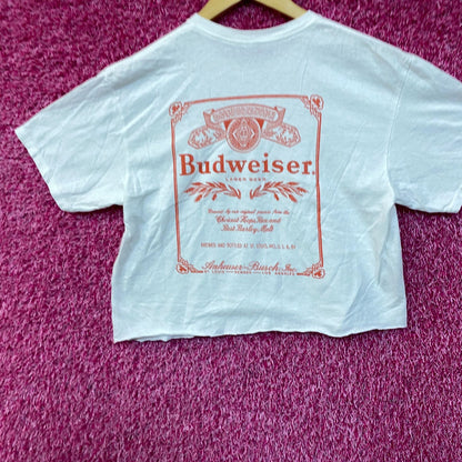 World Renowned Budweiser King Of Beers Crop Top Promo T-Shirt small