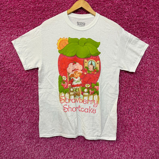 Strawberry Shortcake & Custard Cat Strawberry Cottage Tee M