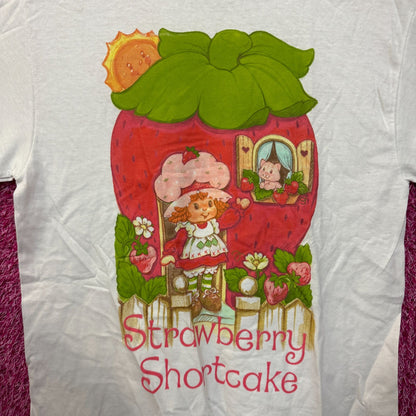 Strawberry Shortcake & Custard Cat Strawberry Cottage Tee M