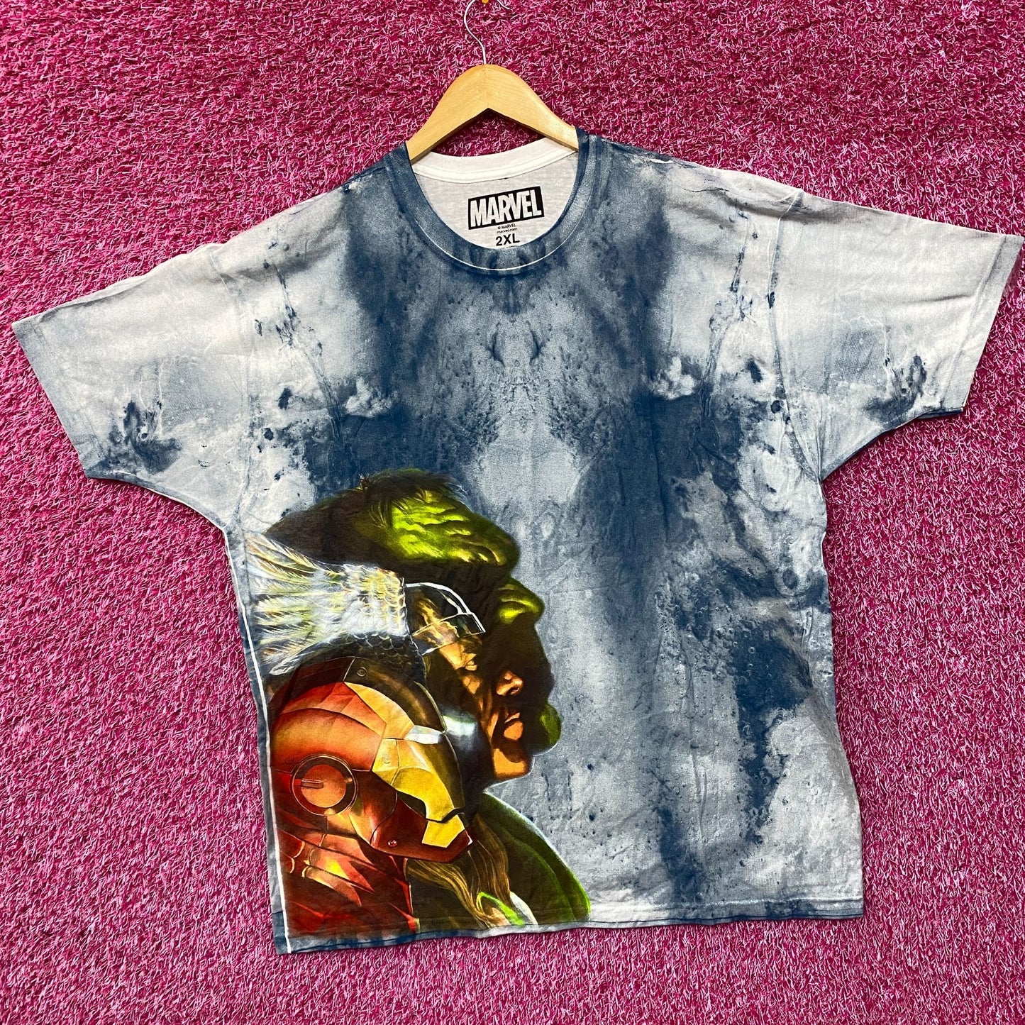 Marvel The Avengers Blue Tie Dye T-Shirt 2XL