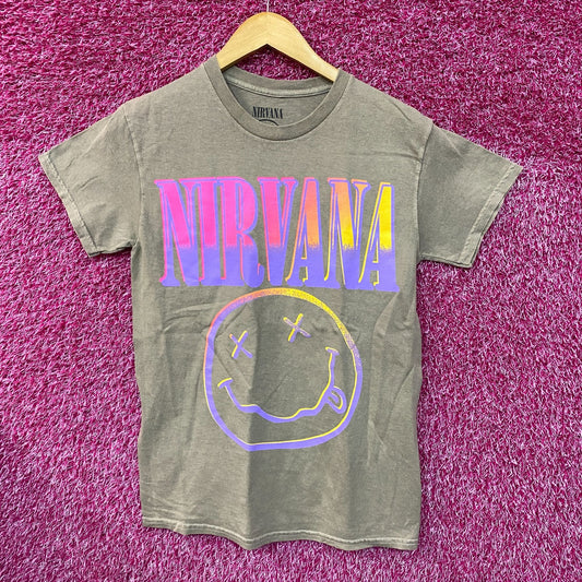 Nirvana Nevermind Tour Hyperwave Smiley Grunge Band Tee S
