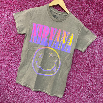 Nirvana Nevermind Tour Hyperwave Smiley Grunge Band Tee S