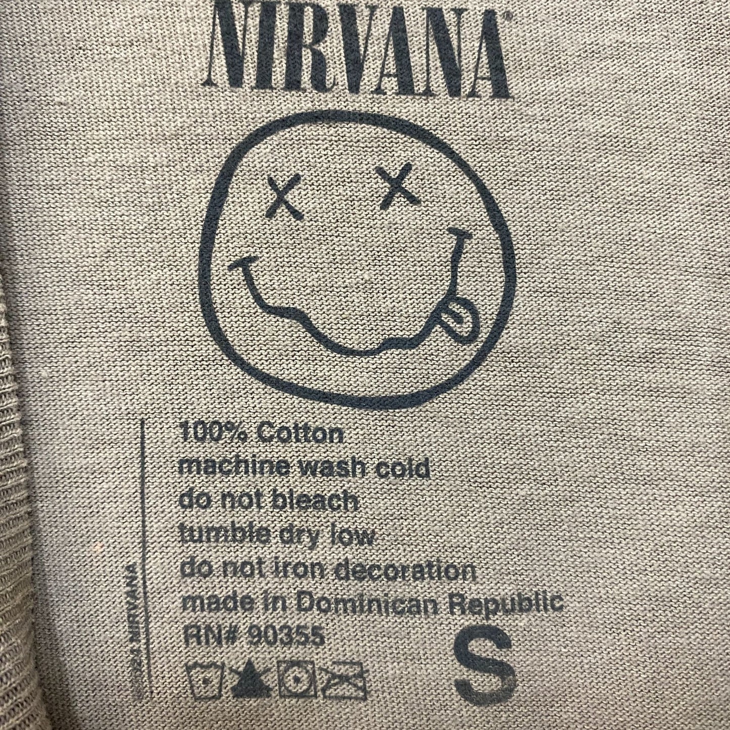 Nirvana Nevermind Tour Hyperwave Smiley Grunge Band Tee S