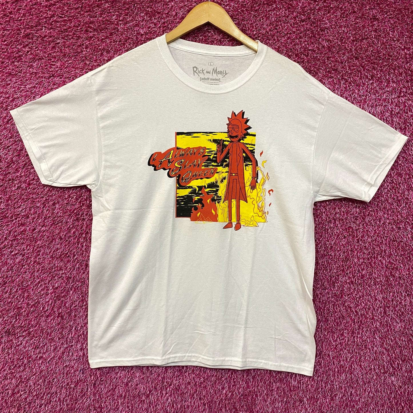 Adult Swim Rick & Morty I Always Slay Queen T-Shirt Large