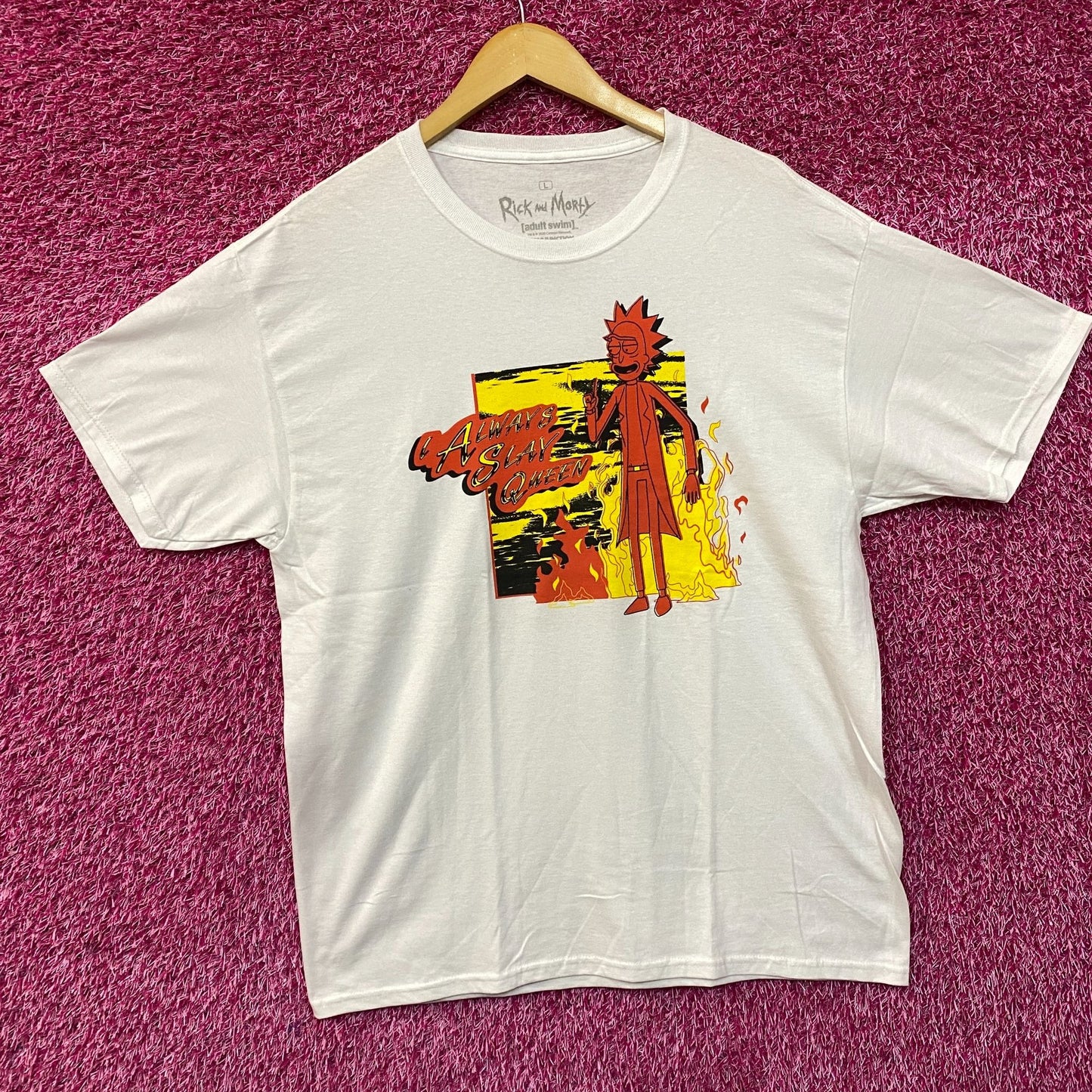 Adult Swim Rick & Morty I Always Slay Queen T-Shirt Large