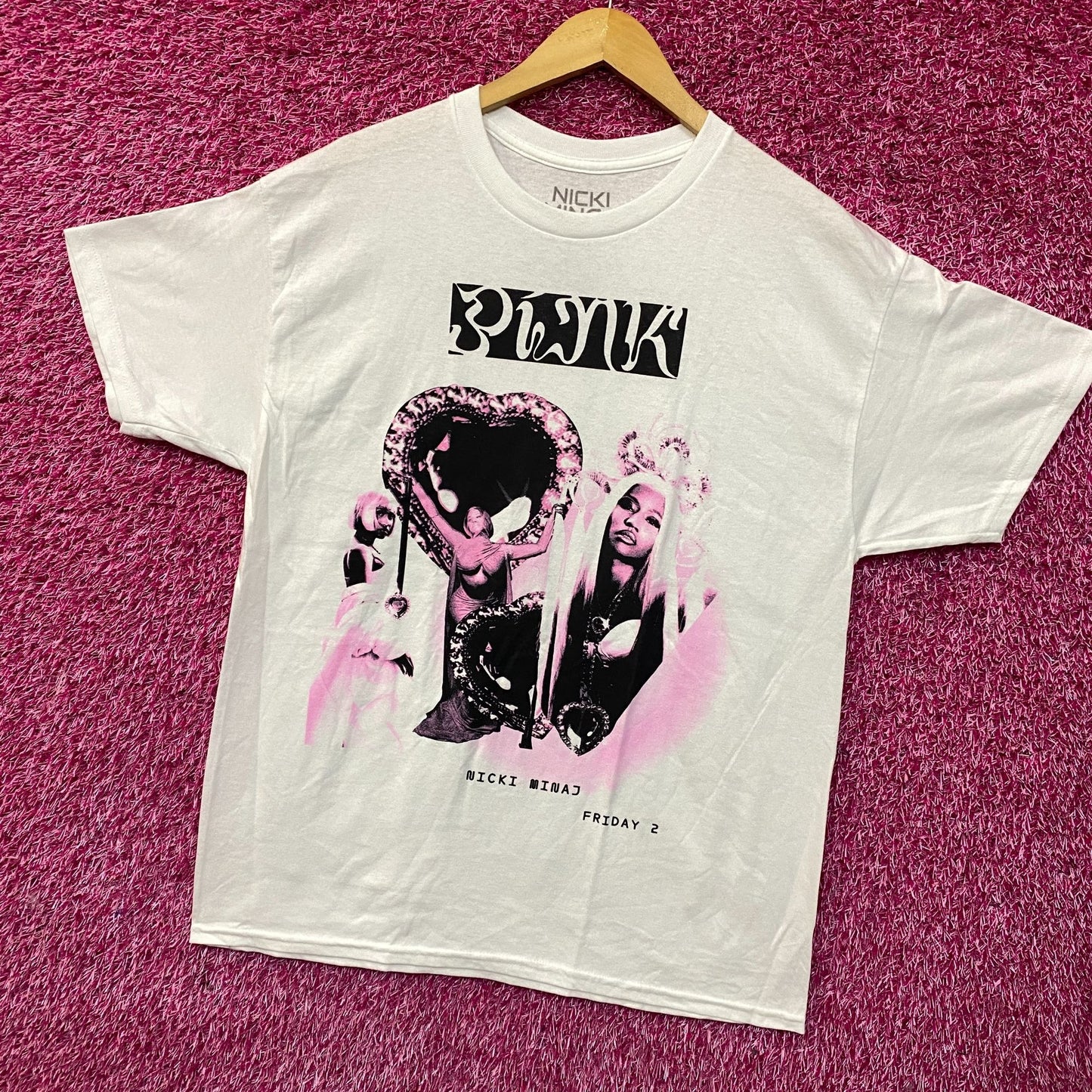 Nicki Minaj Heart Collage Pink Friday 2 T-Shirt Large