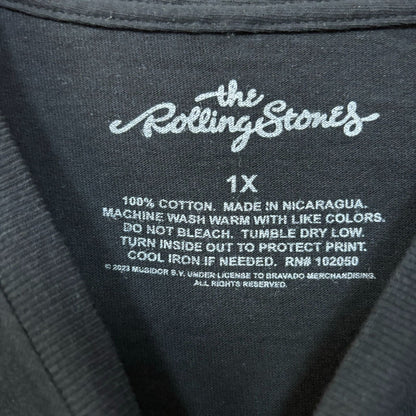 The Rolling Stones Groovy Spellout with Hot Lips Rock Tee 1X