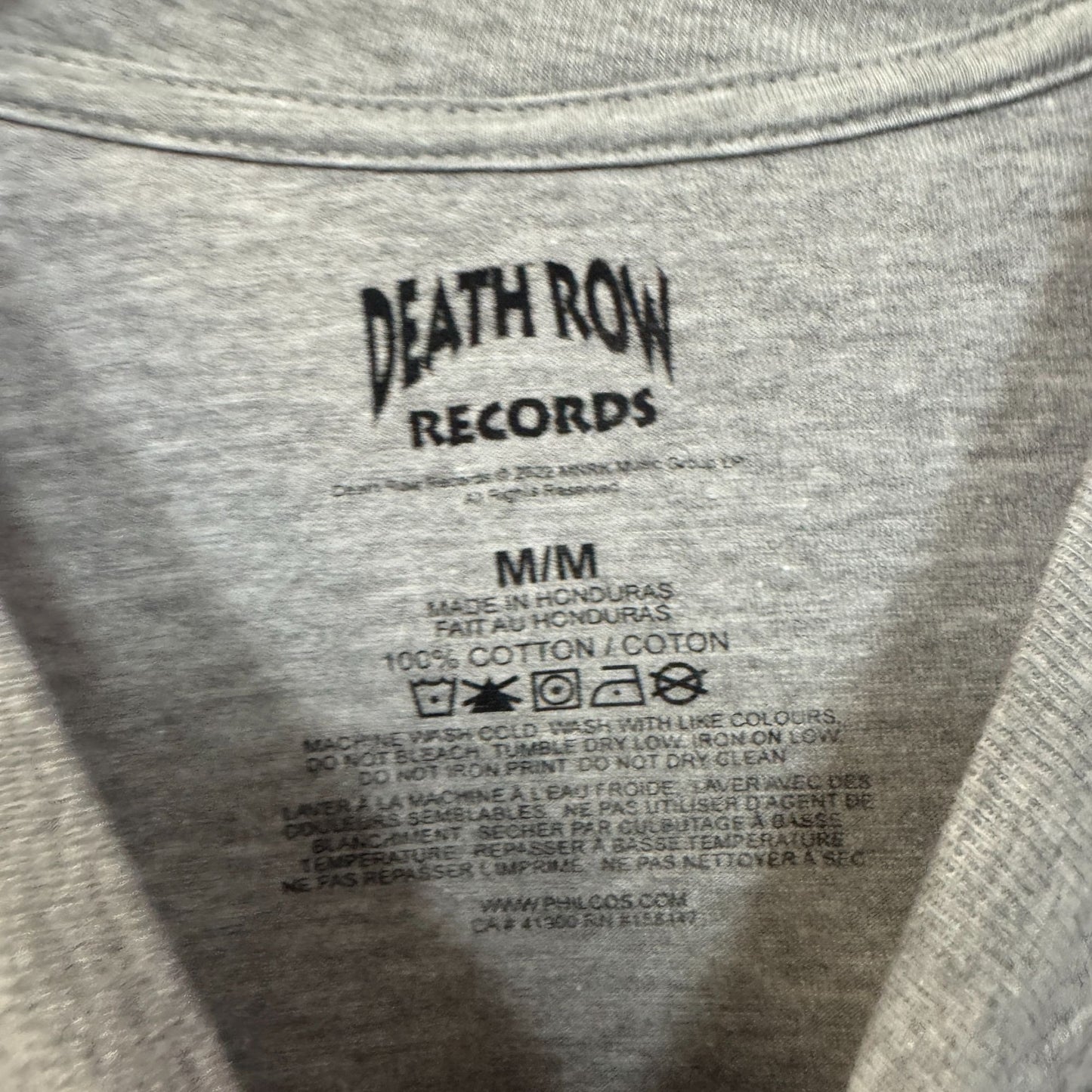 Death Row Records Grim Reaper LA Hands 1991 Hip Hop Tee M