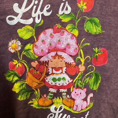 Strawberry Shortcake Life is Sweet Slogan Hoodie size Medium