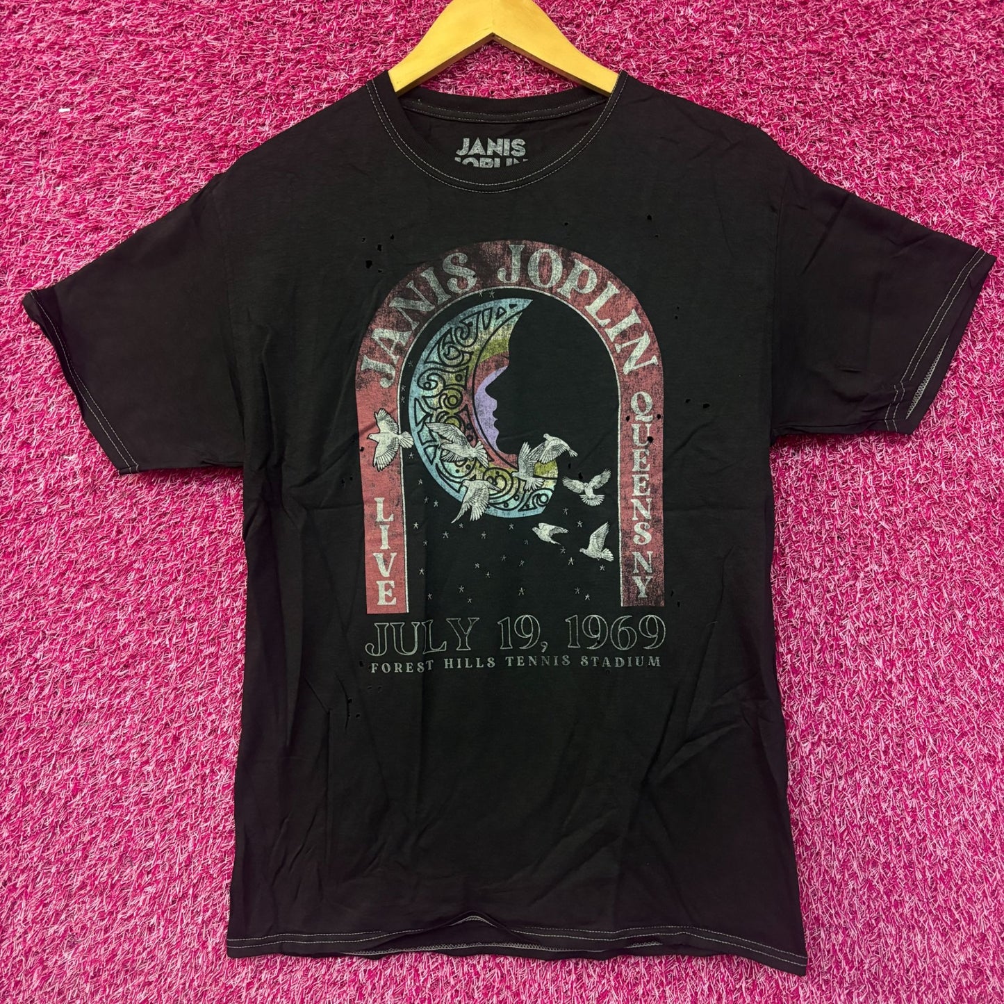 Janis Joplin Live Forest Hills 1969 Rock Concert Tee S/M