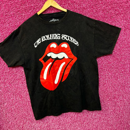 The Rolling Stones Hot Lips Acid Wash Rock and Roll Tee XL