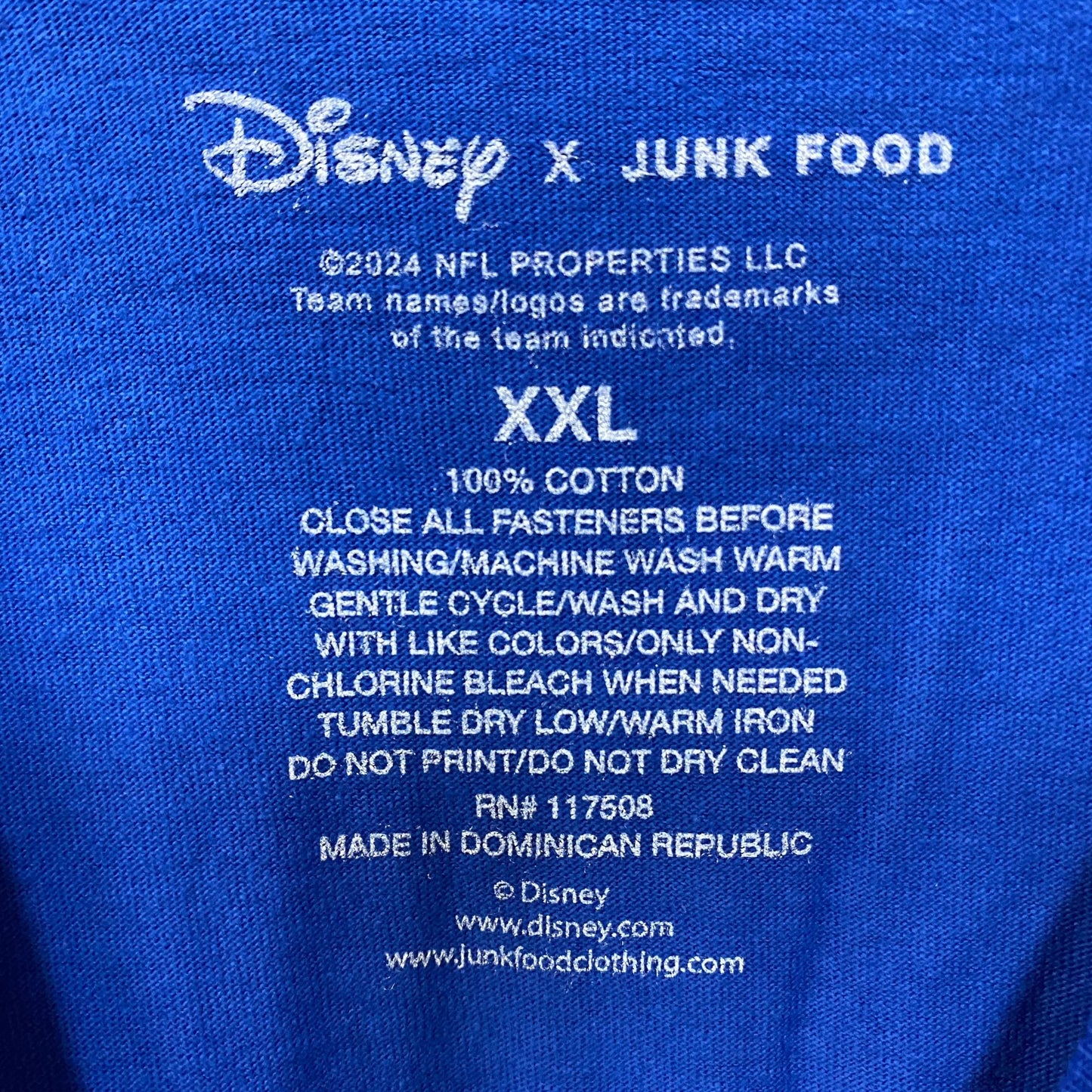 NFL X Junk Food Clothing Mickey Mouse Seattle Seahawks Blue Shirt 2XL