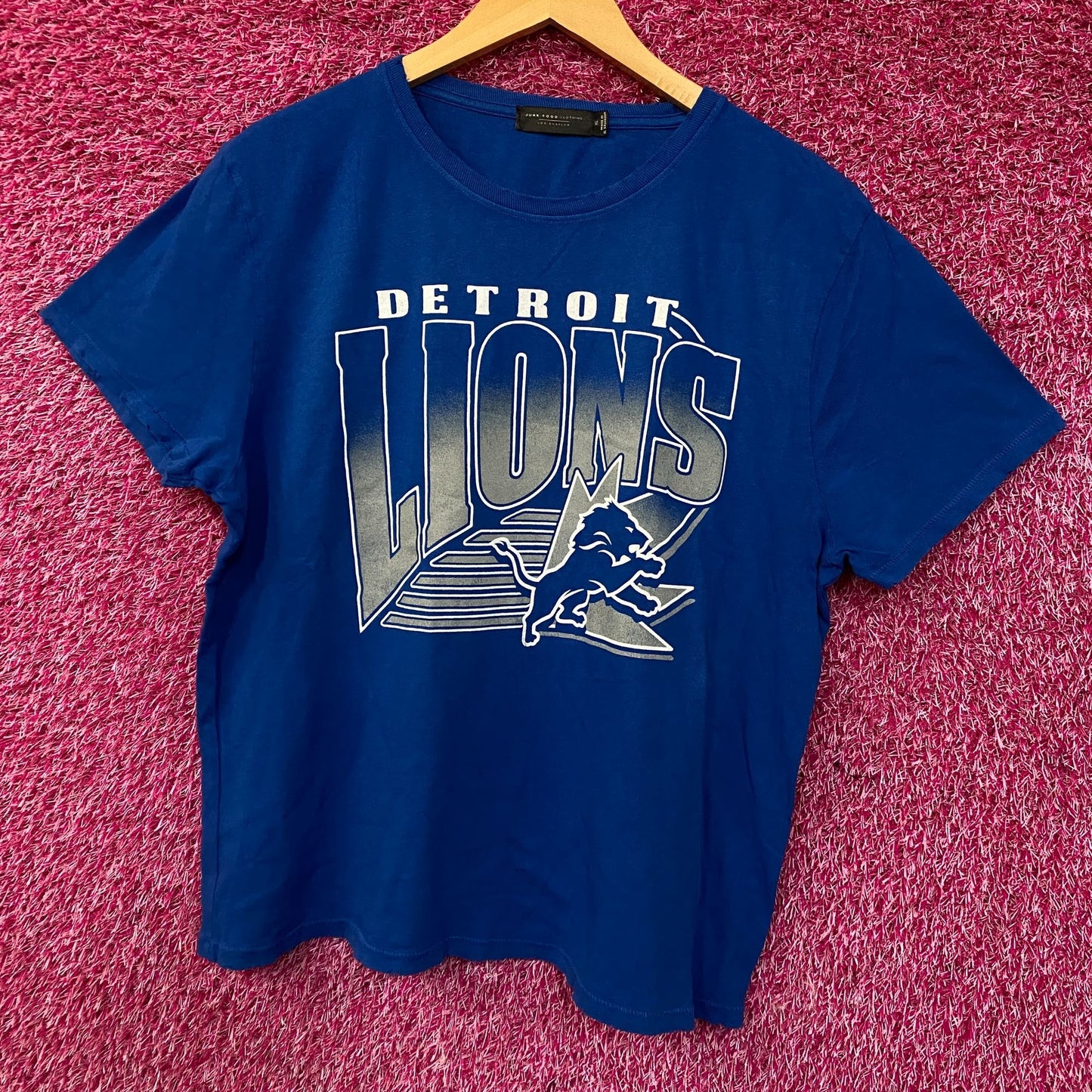 Junk Food Clothing Detroit Lions Vintage Style Women's Tee XL