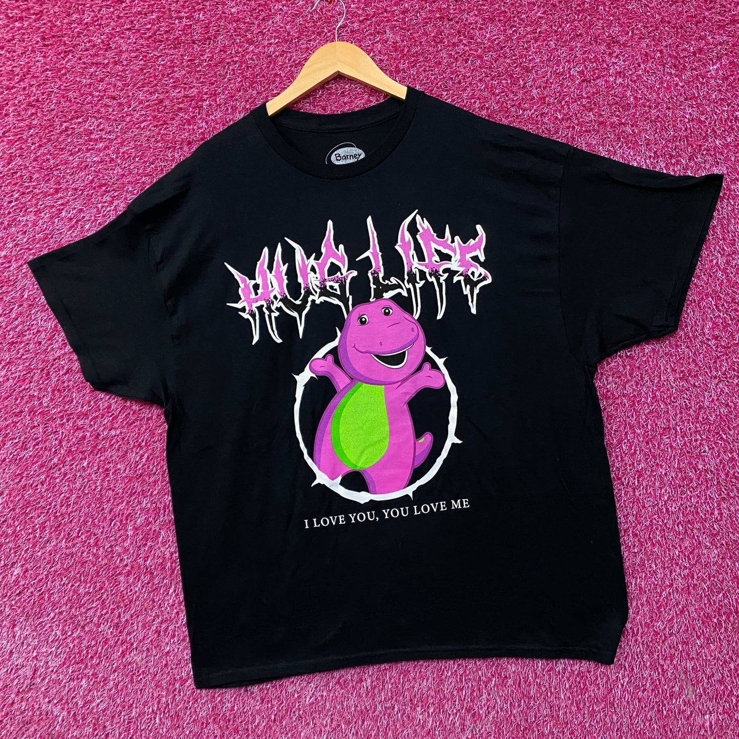 Barney the Dinosaur "Hug Life" Metal Graphic T-Shirt 2XL