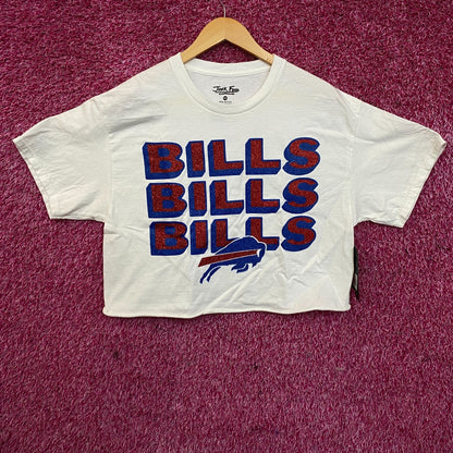 Junk Food Clothing Buffalo Bills Football Glitter Crop Top size Medium