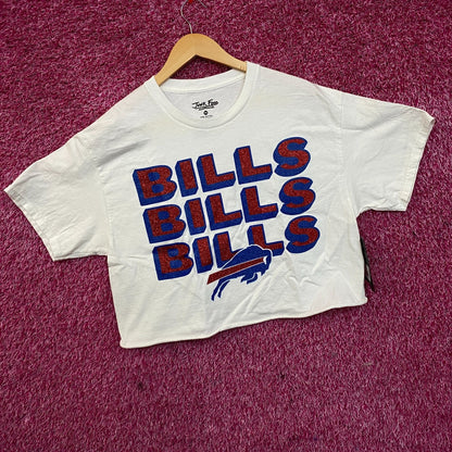 Junk Food Clothing Buffalo Bills Football Glitter Crop Top size Medium