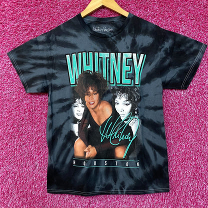 Whitney Houston Graphic Gray Tie Dye T-Shirt Small