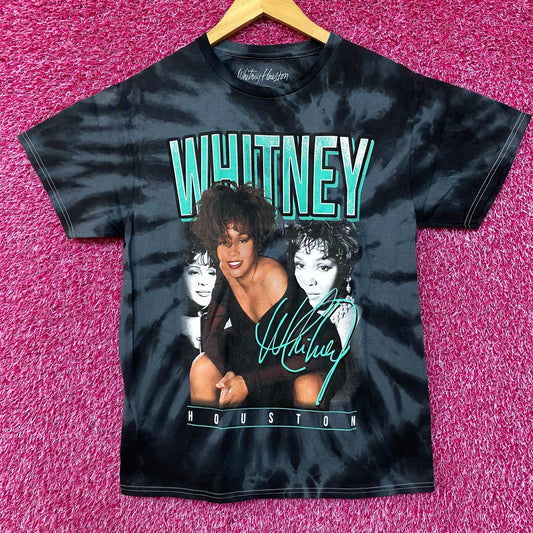Whitney Houston Graphic Gray Tie Dye T-Shirt Small