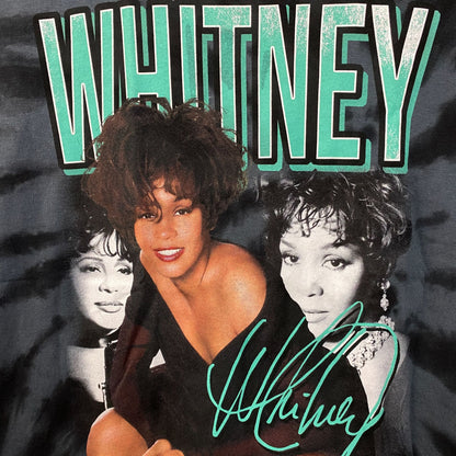 Whitney Houston Graphic Gray Tie Dye T-Shirt Small