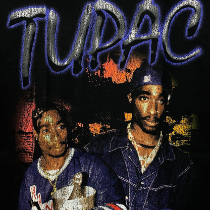 Tupac Portrait Collage Hip Hop Graphic T-Shirt Small