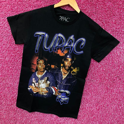 Tupac Portrait Collage Hip Hop Graphic T-Shirt Small