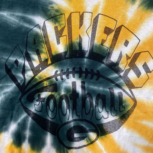 Junk Food Clothing NFL Green Bay Packers Football Tie Dye T-Shirt XS