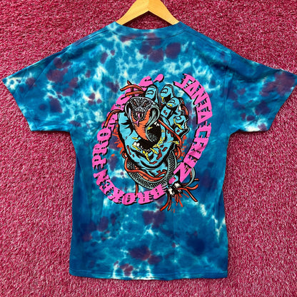 Broken Promises Hand and Cobra tiedye tshirt size Small